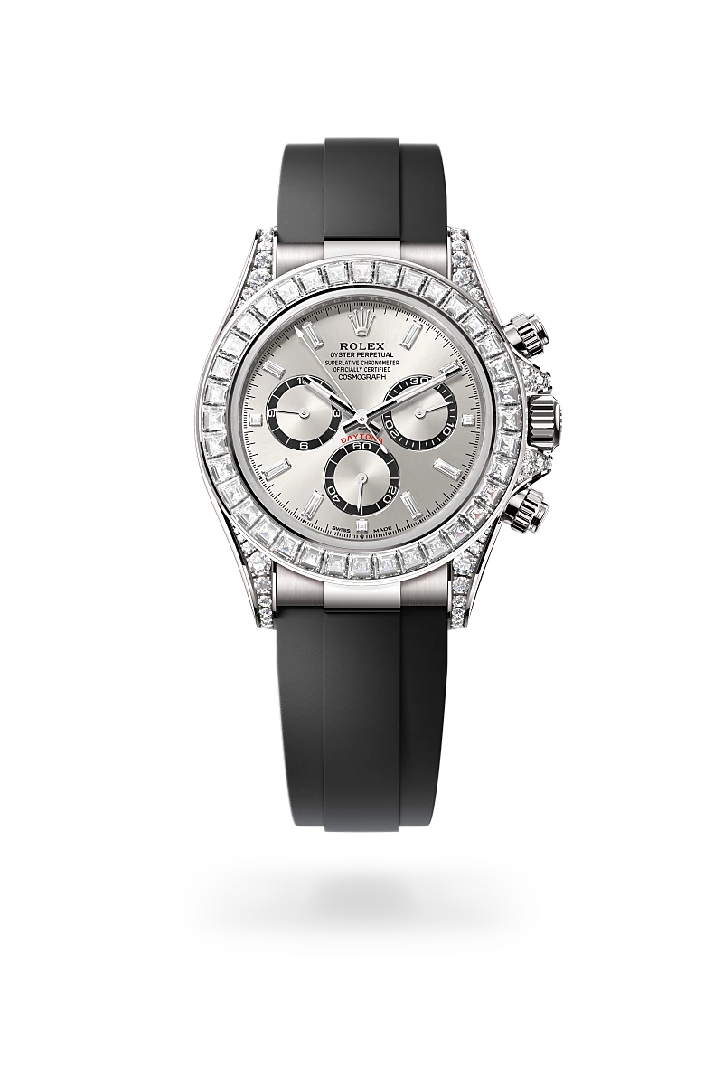 Rolex Cosmograph Daytona in 18 ct white gold with lugs set with diamonds - Chung Fatt Kee