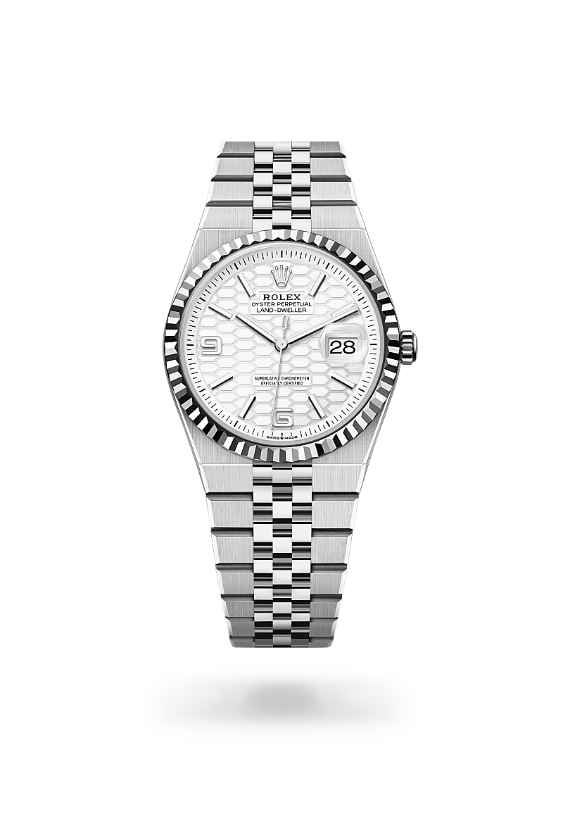 Rolex Land-Dweller in White Rolesor - combination of Oystersteel and white gold, M127234-0001 - Chung Fatt Kee