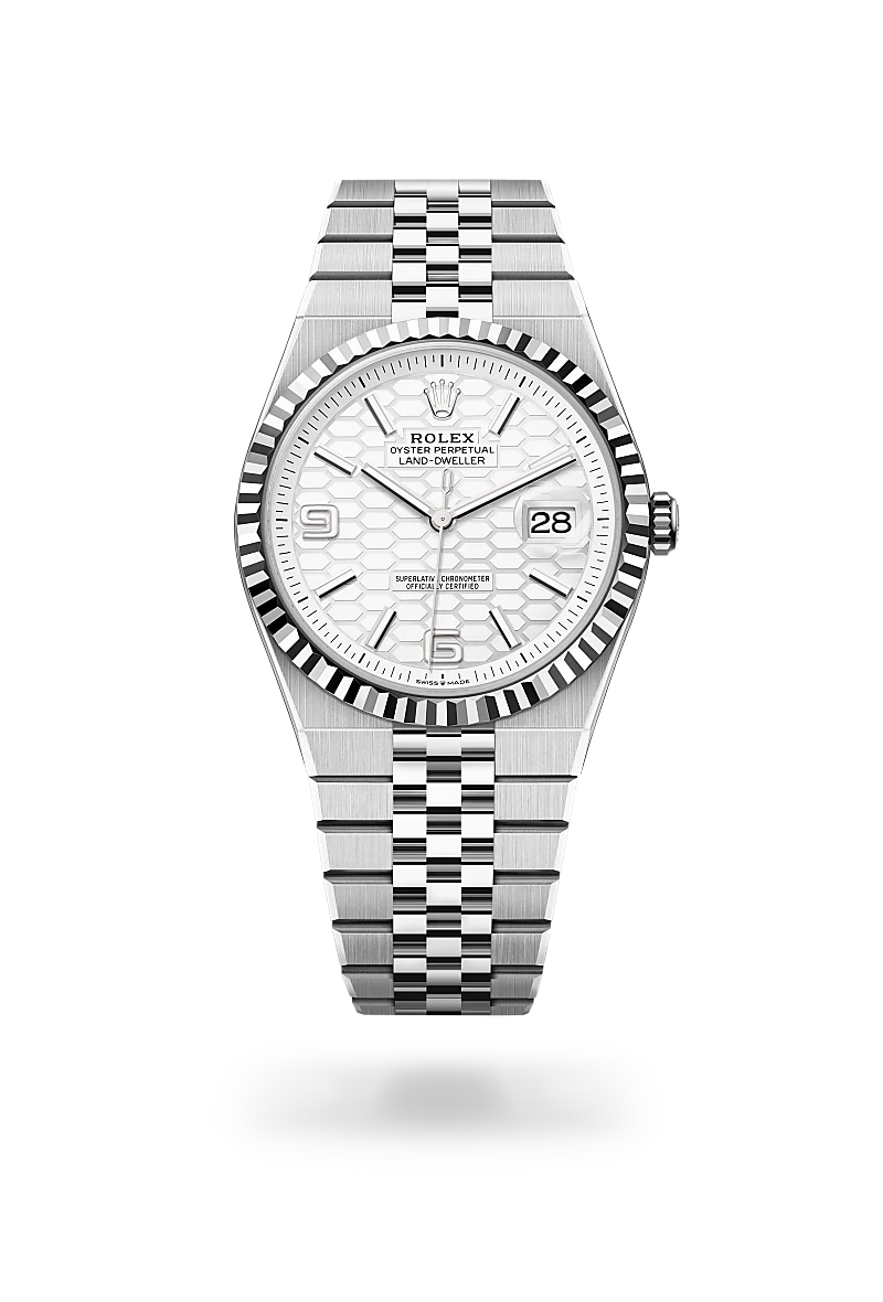 Rolex Land-Dweller in White Rolesor - combination of Oystersteel and white gold, M127334-0001 - Chung Fatt Kee