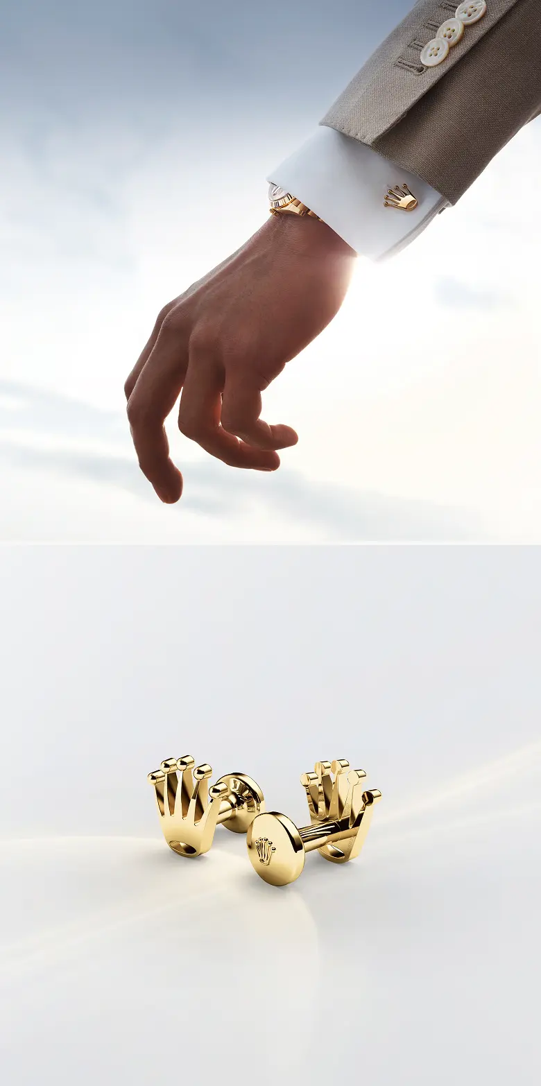 Rolex ‘Crown’ cufflinks in Yellow gold, A1018 - Chung Fatt Kee