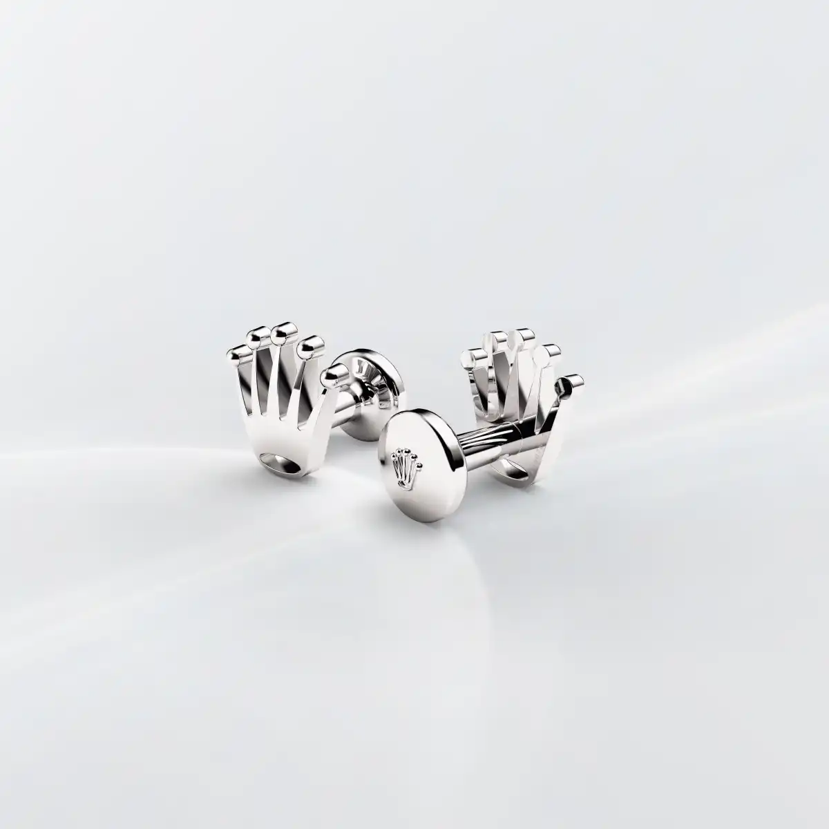 Rolex ‘Crown’ cufflinks in White gold, A1019 - Chung Fatt Kee