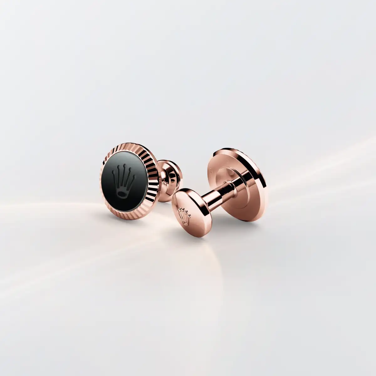 Rolex ‘Fluted’ cufflinks in Everose gold, A1035 - Chung Fatt Kee