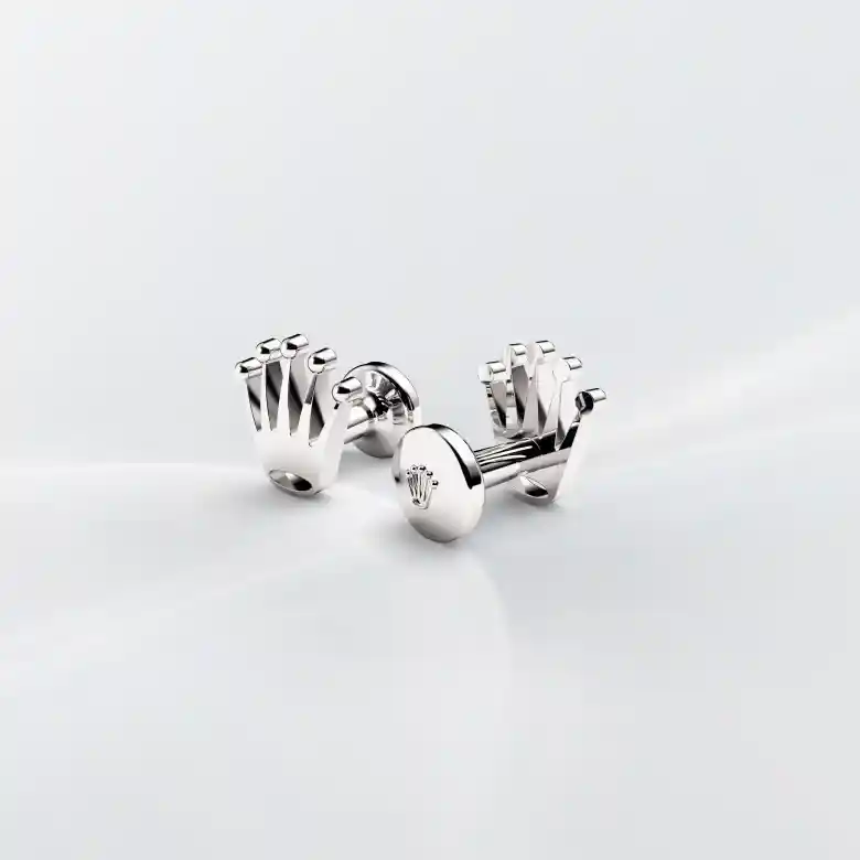 Rolex ‘Crown’ cufflinks in White gold, A1019 - Chung Fatt Kee