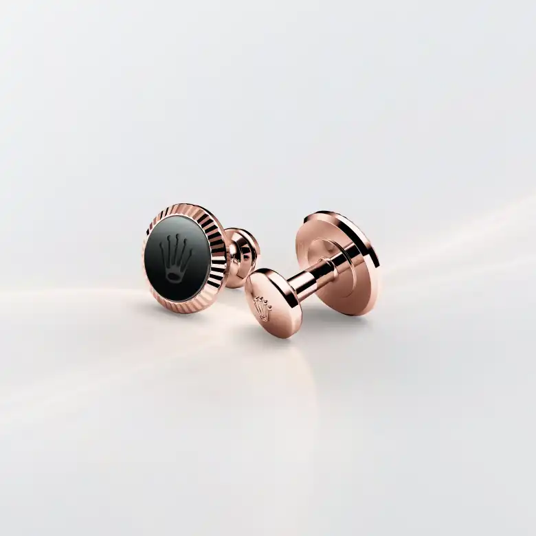 Rolex ‘Fluted’ cufflinks in Everose gold, A1035 - Chung Fatt Kee