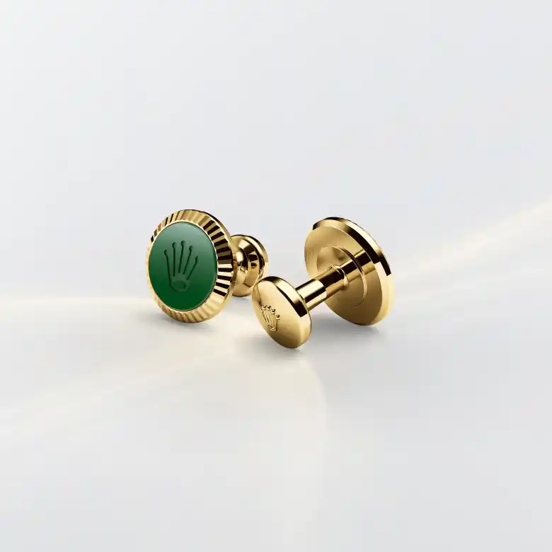 Rolex ‘Fluted’ cufflinks in Yellow gold, A1038 - Chung Fatt Kee