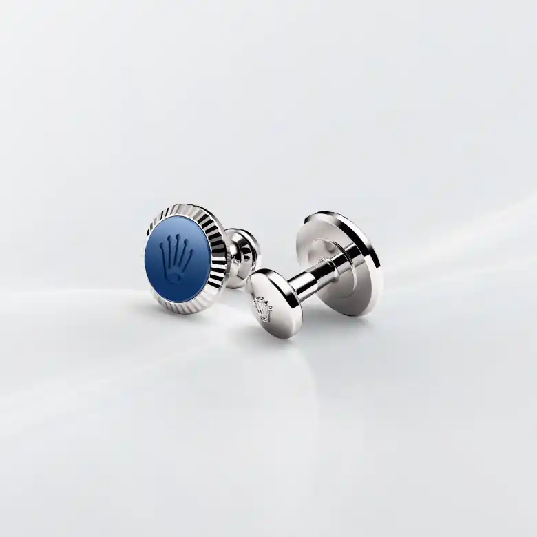 Rolex ‘Fluted’ cufflinks in White gold, A1039 - Chung Fatt Kee