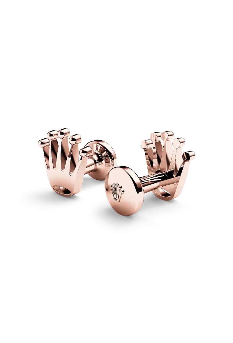 Rolex ‘Crown’ cufflinks in Everose gold, A1015 - Chung Fatt Kee