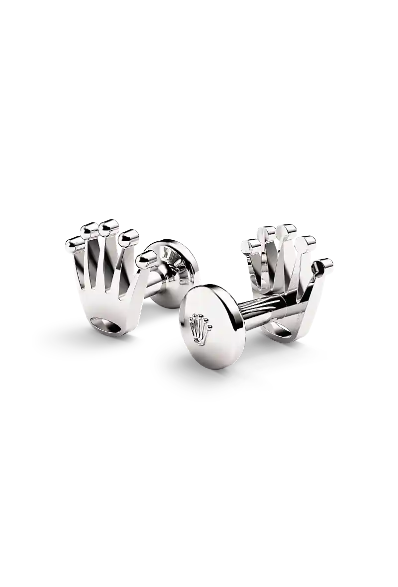 Rolex ‘Crown’ cufflinks in White gold, A1019 - Chung Fatt Kee