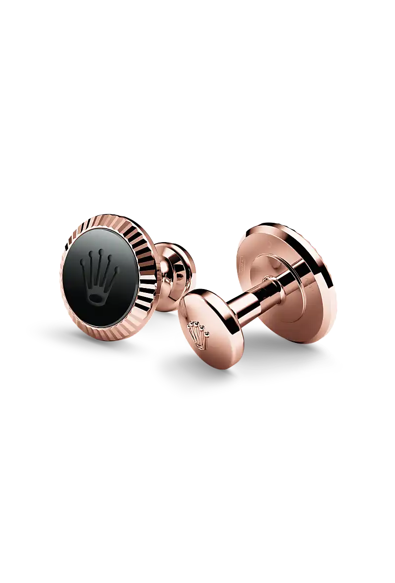 Rolex ‘Fluted’ cufflinks in Everose gold, A1035 - Chung Fatt Kee