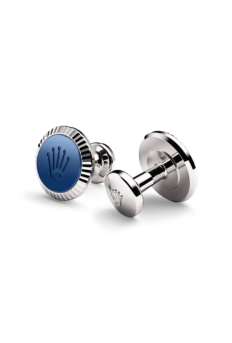 Rolex ‘Fluted’ cufflinks in White gold, A1039 - Chung Fatt Kee