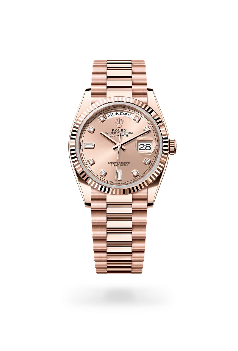 Rolex Day-Date 36 in Oyster, 36 mm, Everose gold, M128235-0009 - Chung Fatt Kee