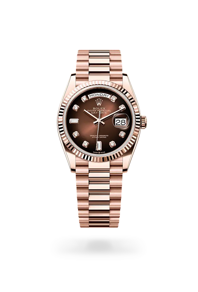 Rolex Day-Date 36 in Oyster, 36 mm, Everose gold, M128235-0037 - Chung Fatt Kee