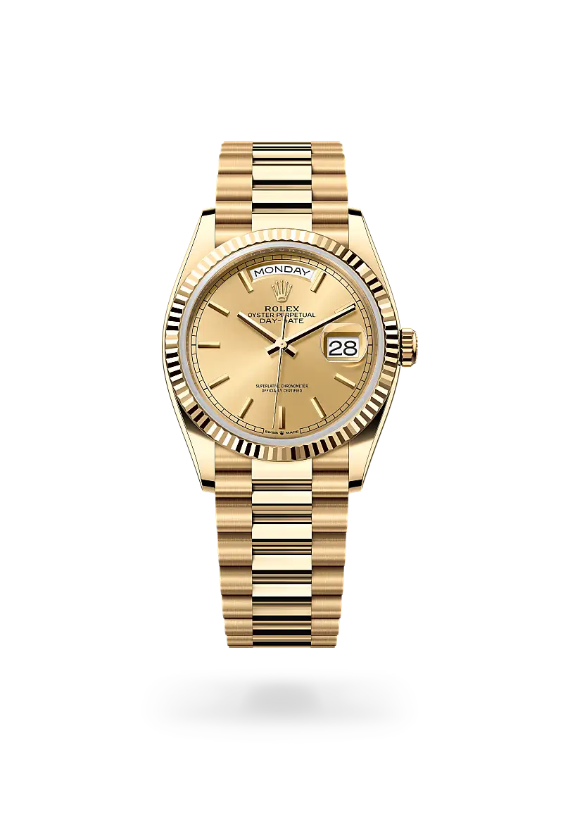 Rolex Day-Date 36 in Oyster, 36 mm, yellow gold, M128238-0045 - Chung Fatt Kee