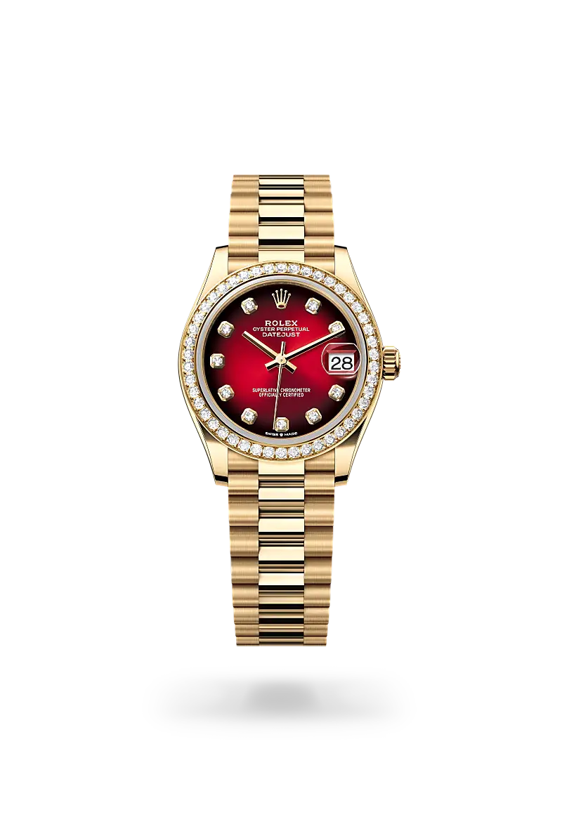 Rolex Datejust 31 in Oyster, 31 mm, emas kuning dan berlian, M278288RBR-0041 - Chung Fatt Kee